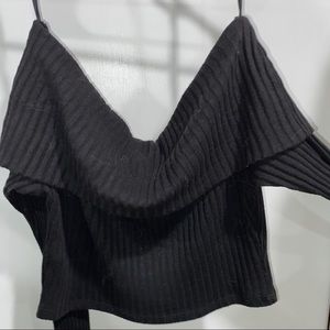 Off the shoulder black sweater